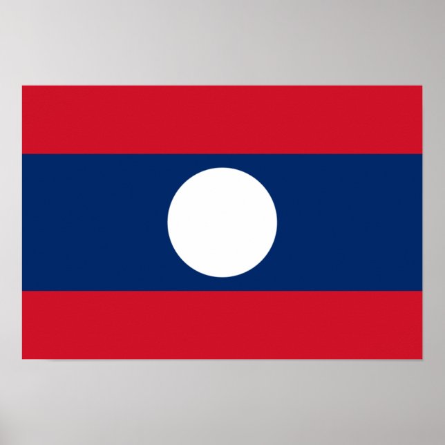 Poster Drapeau du Laos (Devant)