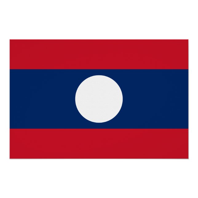 Poster Drapeau du Laos (Devant)