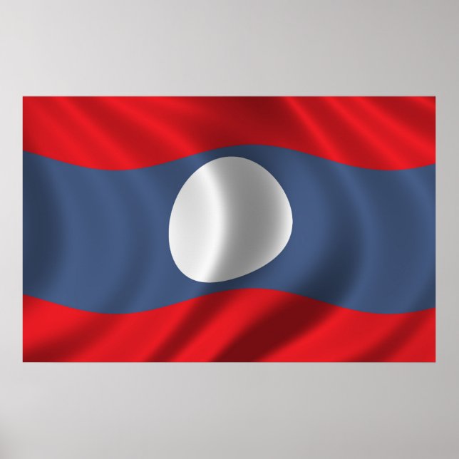 Poster Drapeau du Laos (Devant)
