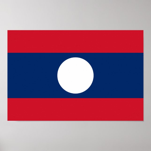 Poster Drapeau du Laos (Devant)