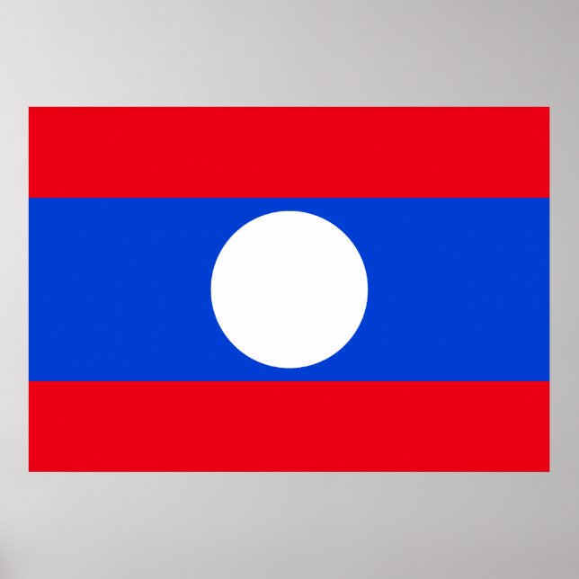 Poster Drapeau du Laos (Devant)