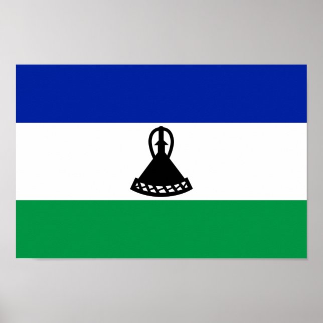 Poster Drapeau du Lesotho (Devant)