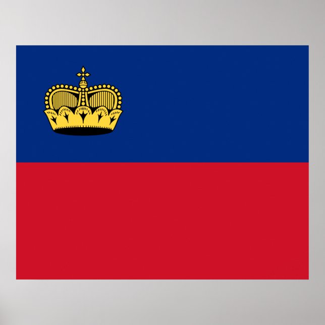 Poster Drapeau du Liechtenstein (Devant)