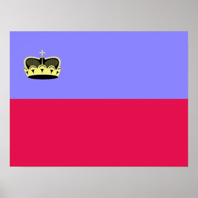 Poster Drapeau du Liechtenstein (Devant)