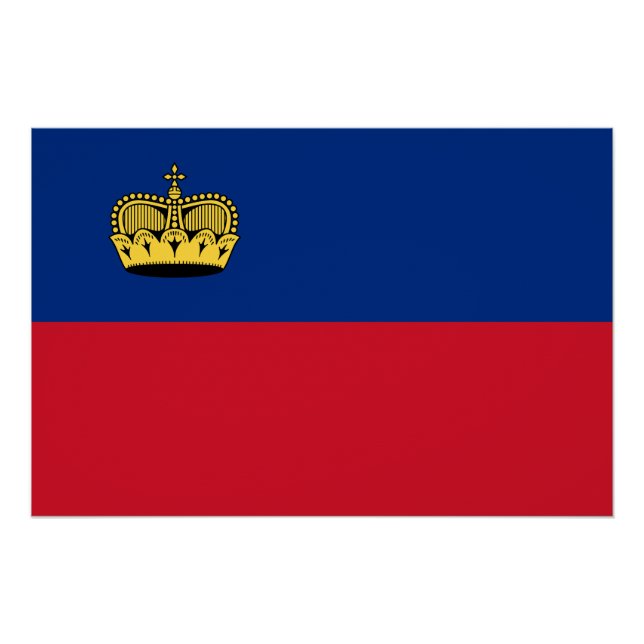 Poster Drapeau du Liechtenstein (Devant)