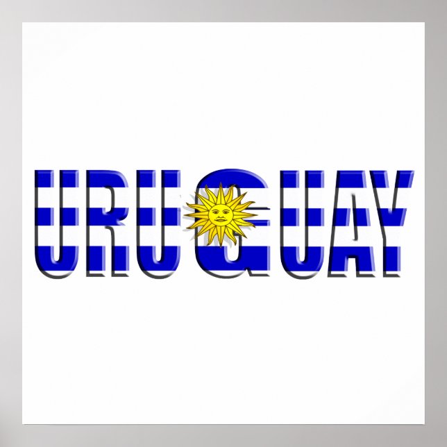 Poster Drapeau du logo Uruguay Sun (Devant)