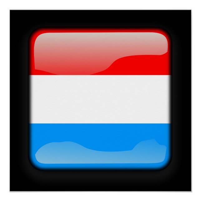 Poster Drapeau du Luxembourg (Devant)