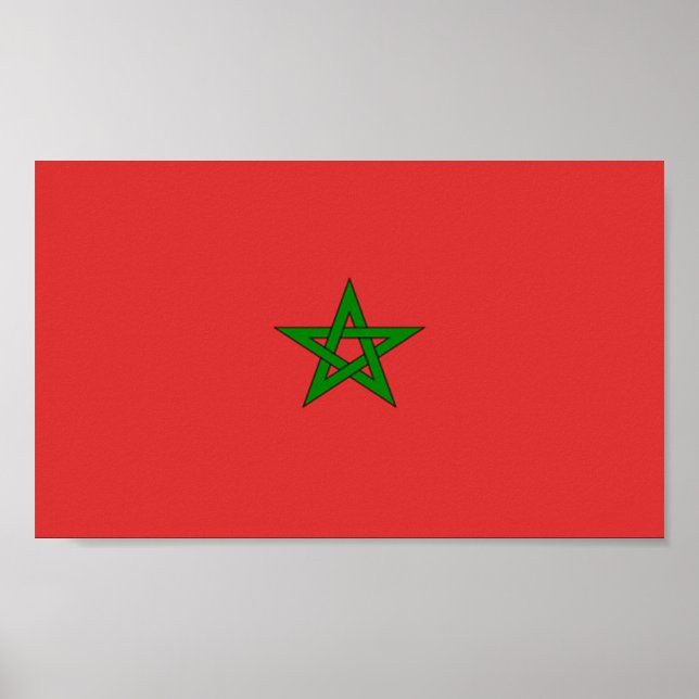 Poster Drapeau du Maroc (Devant)