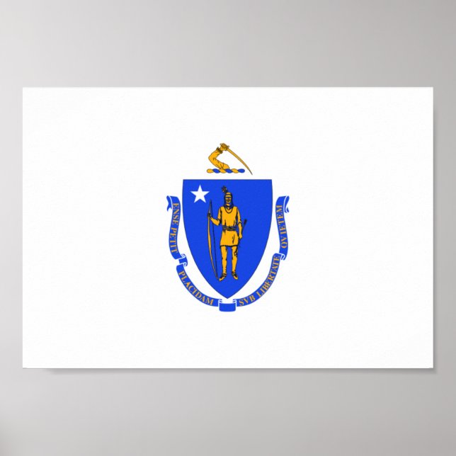 Poster Drapeau du Massachusetts (Devant)