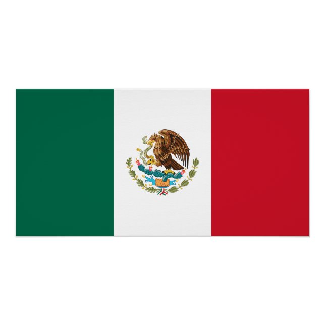 Poster Drapeau du Mexique (Devant)