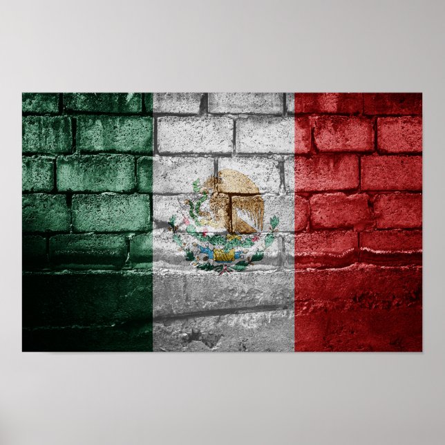 Poster Drapeau du Mexique (Devant)