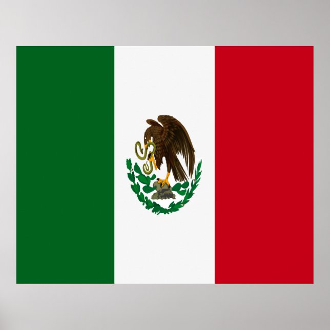 Poster Drapeau du Mexique patriotique (Devant)