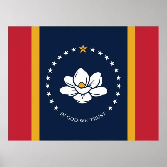 Poster Drapeau du Mississippi (Devant)