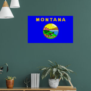 Poster Drapeau du Montana, Big Sky Country,