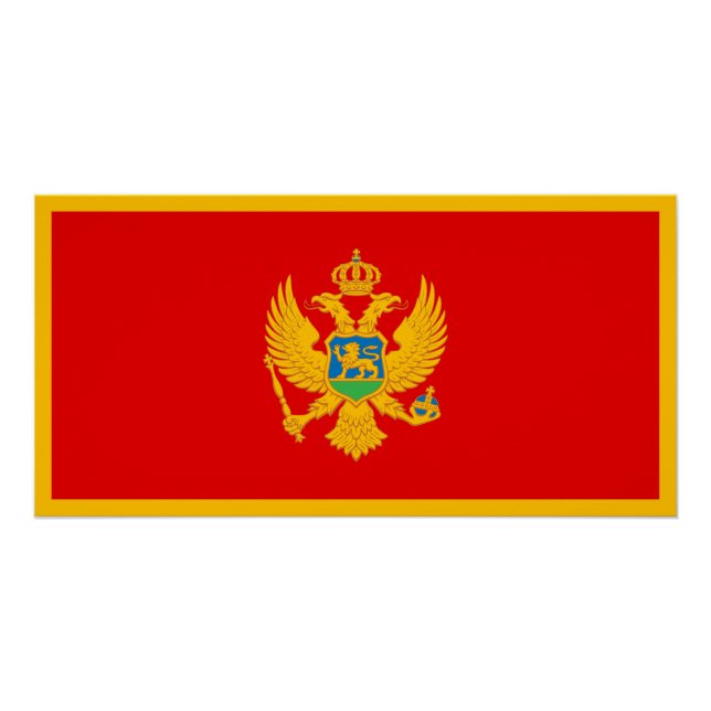 Poster Drapeau du Monténégro (Devant)