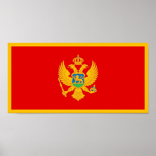 Poster Drapeau du Monténégro (Devant)