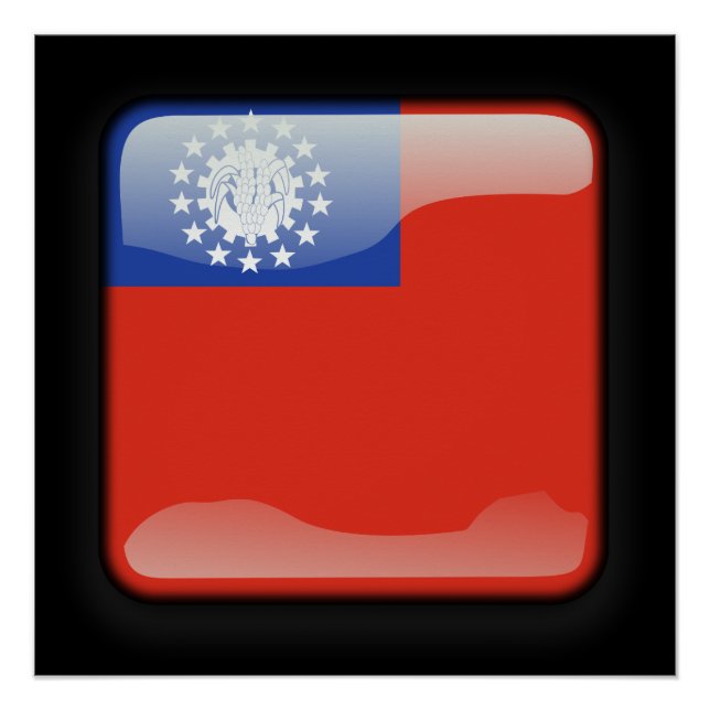 Poster Drapeau du Myanmar (Devant)