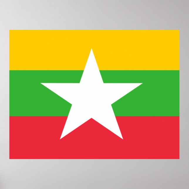 Poster Drapeau du Myanmar (Devant)