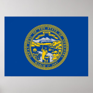 Poster Drapeau du Nebraska