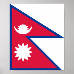 Poster Drapeau du Népal