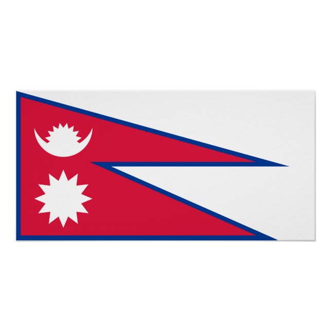 Poster Drapeau du Népal (Devant)
