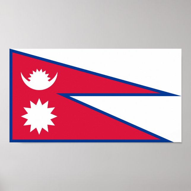 Poster Drapeau du Népal (Devant)