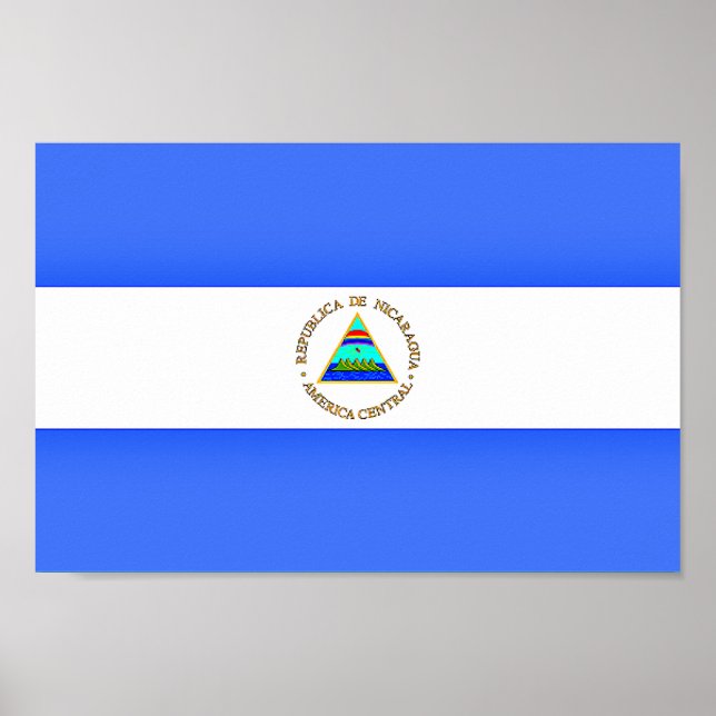 Poster Drapeau du Nicaragua (Devant)