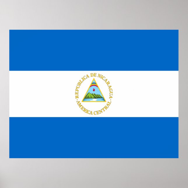 Poster Drapeau du Nicaragua (Devant)