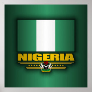 Poster Drapeau du Nigeria