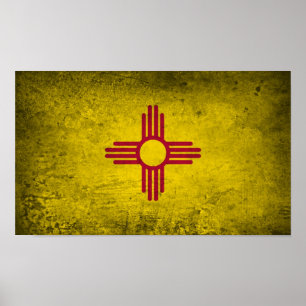 Poster Drapeau du Nouveau Mexique d'affiche
