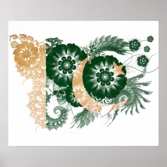 Poster Drapeau du Pakistan (Devant)