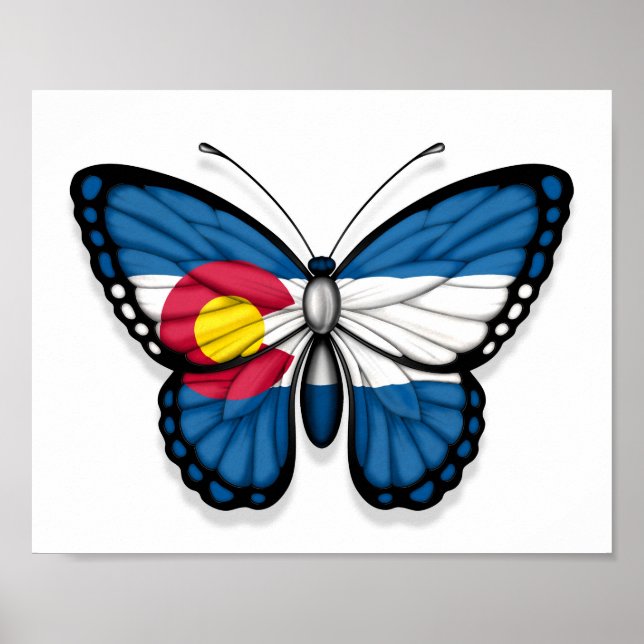 Poster Drapeau du papillon du Colorado (Devant)