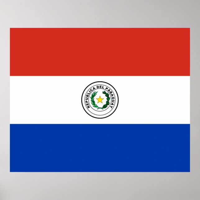 Poster Drapeau du Paraguay (Devant)