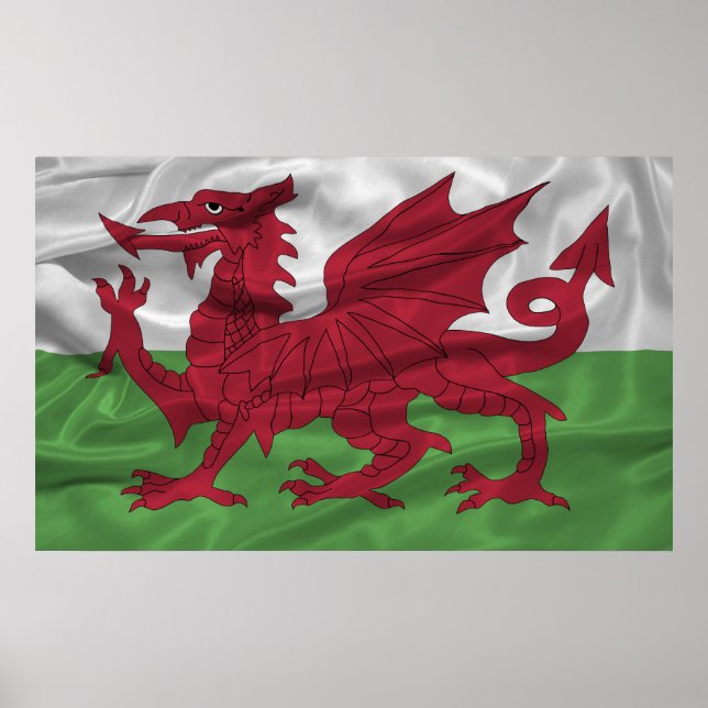 Poster Drapeau du Pays de Galles (Devant)