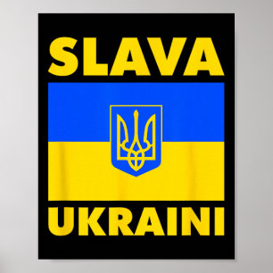 Poster Drapeau du pays Ukraine Fierté Slava Ukraini 
