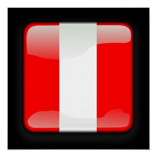 Poster Drapeau du Pérou (Devant)