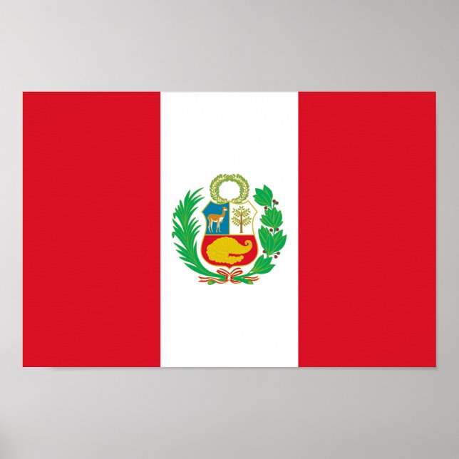 Poster Drapeau du Pérou (Devant)