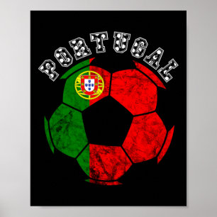 Poster Drapeau du Portugal Byll Joueur de football portug
