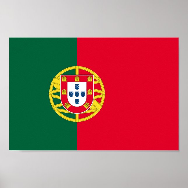 Poster Drapeau du Portugal pour jour férié au Portugal (Devant)
