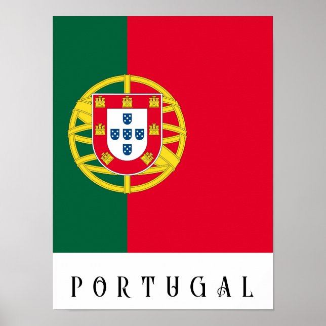Poster Drapeau du Portugal pour jour férié au Portugal (Devant)