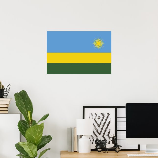 Poster Drapeau du Rwanda (Bureau à domicile)