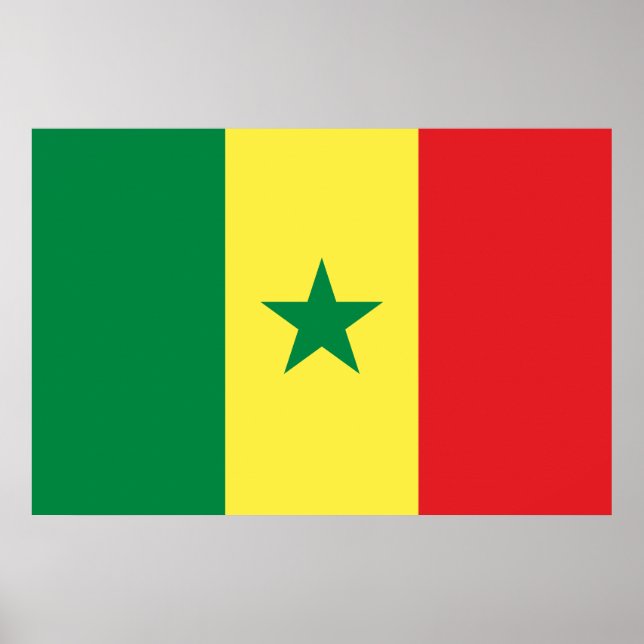 Poster Drapeau du Sénégal (Devant)