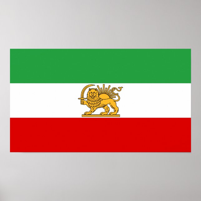Poster Drapeau du Shah d'Iran (1964-1980) ♥880 ♥ ♥er (Devant)