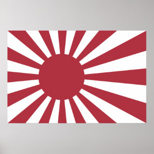 Poster Drapeau du soleil levant impérial du Japon, Edo à 