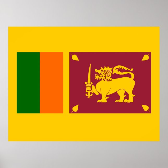 Poster Drapeau du Sri Lanka (Devant)