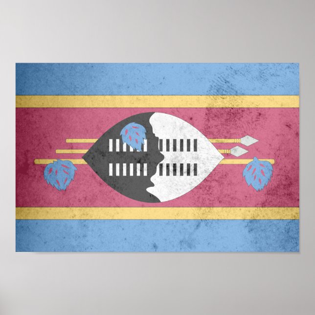 Poster Drapeau du Swaziland (Devant)