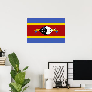 Poster drapeau du Swaziland