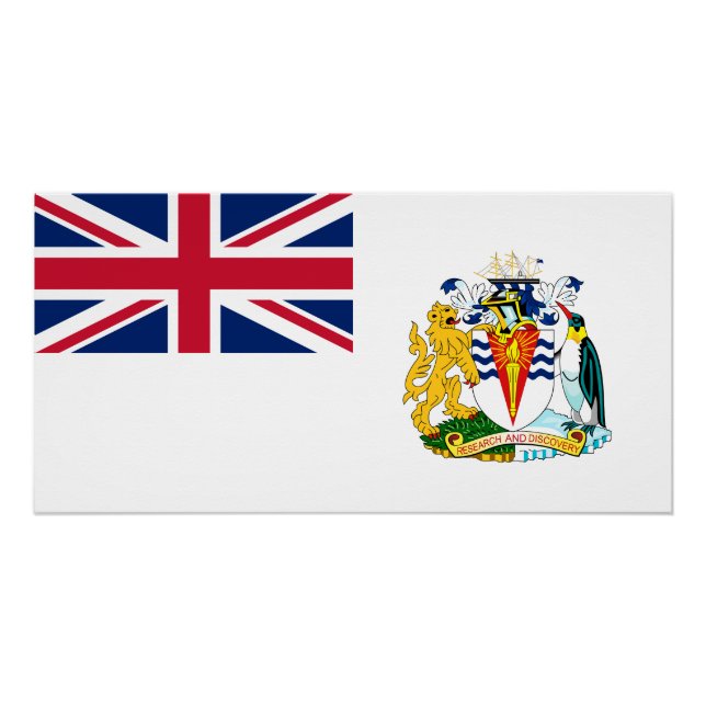 Poster Drapeau du territoire antarctique britannique (Devant)