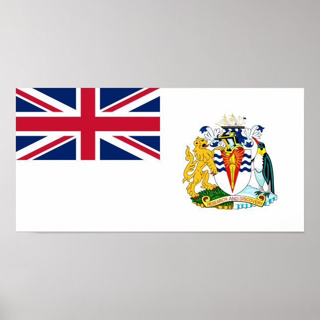 Poster Drapeau du territoire antarctique britannique (Devant)