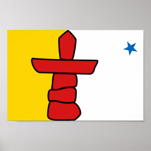 Poster Drapeau du territoire du Nunavut